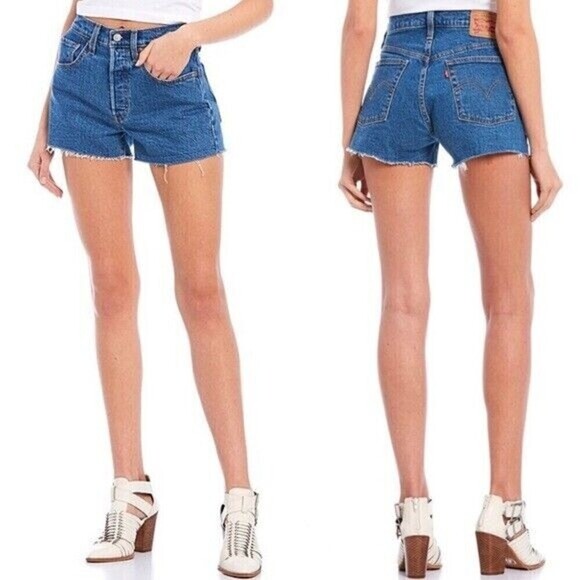 NWT Levi's 501 shorts size 31 Denim Cutoff Jean  button Fly High Rise Jive Stone - Picture 1 of 12